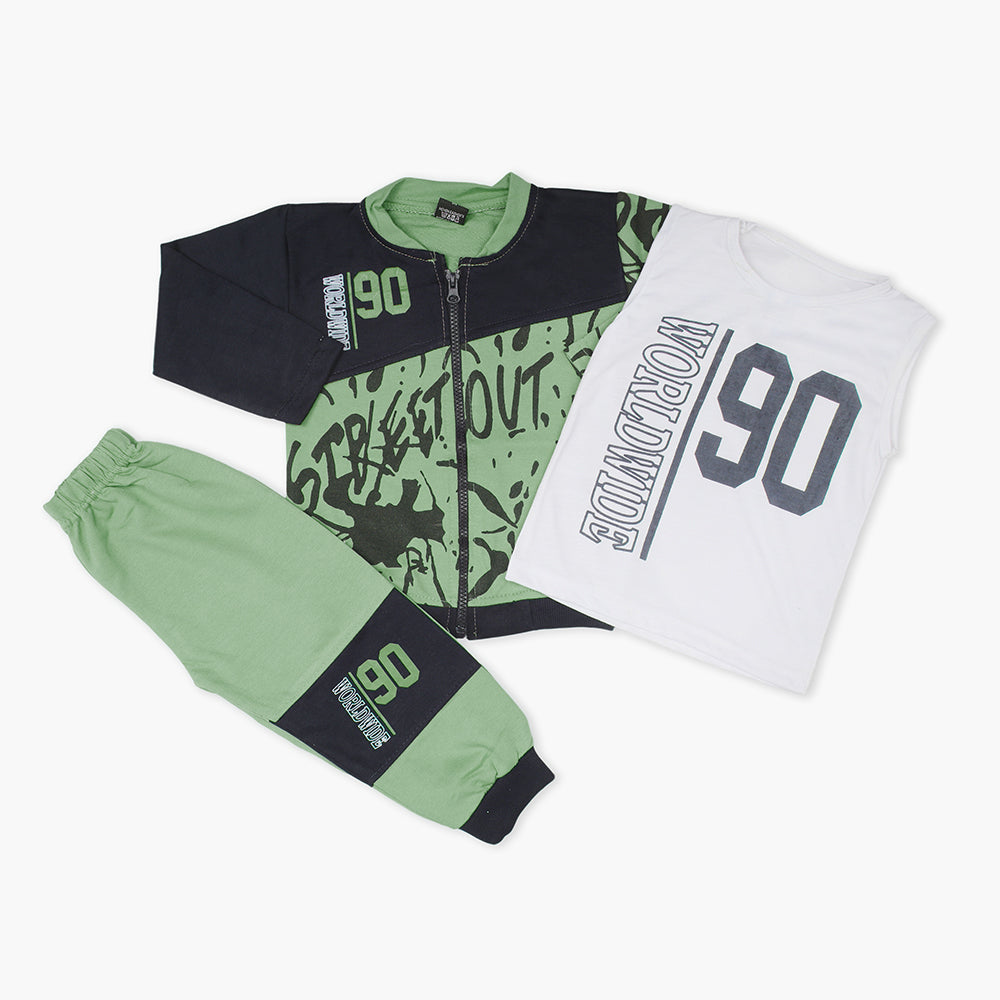 Boys 3Pcs Suit - Dark Green, Boys Sets & Suits, Chase Value, Chase Value