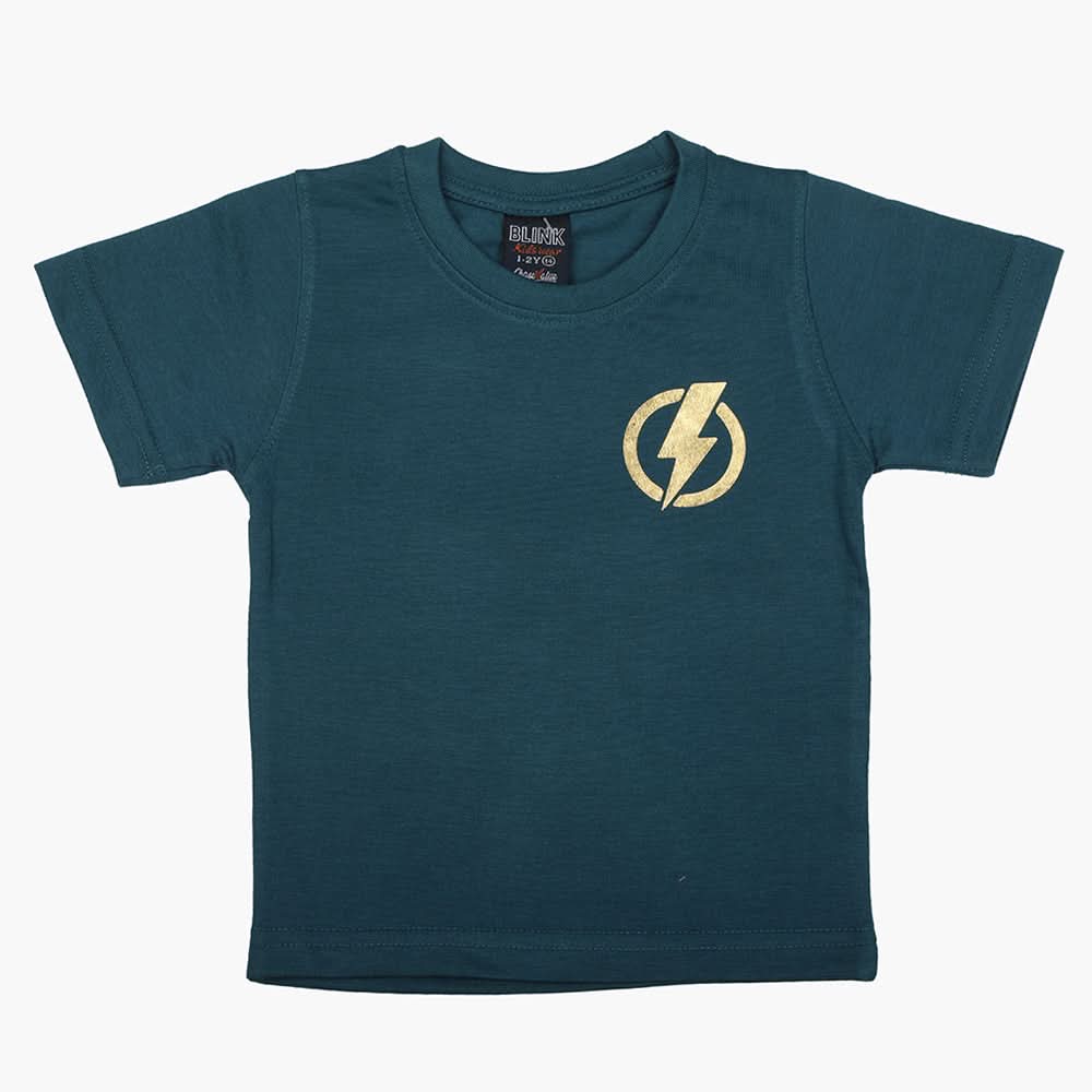 Boys Half Sleeves T-Shirt - Steel Green, Boys T-Shirts, Chase Value, Chase Value