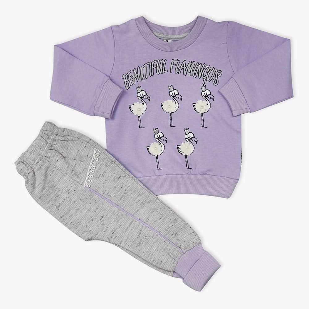 Newborn Girls Full Sleeves Suit - Purple, Newborn Girls Winterwear, Chase Value, Chase Value