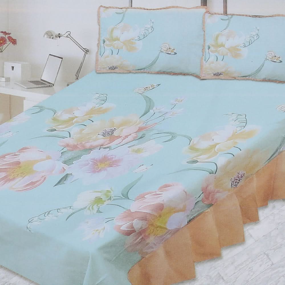 Cotton Frill Double Bedsheet - A8, Double Size Bed Sheet, Chase Value, Chase Value