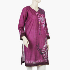 Women's Printed Khaddar Kurti - Purple