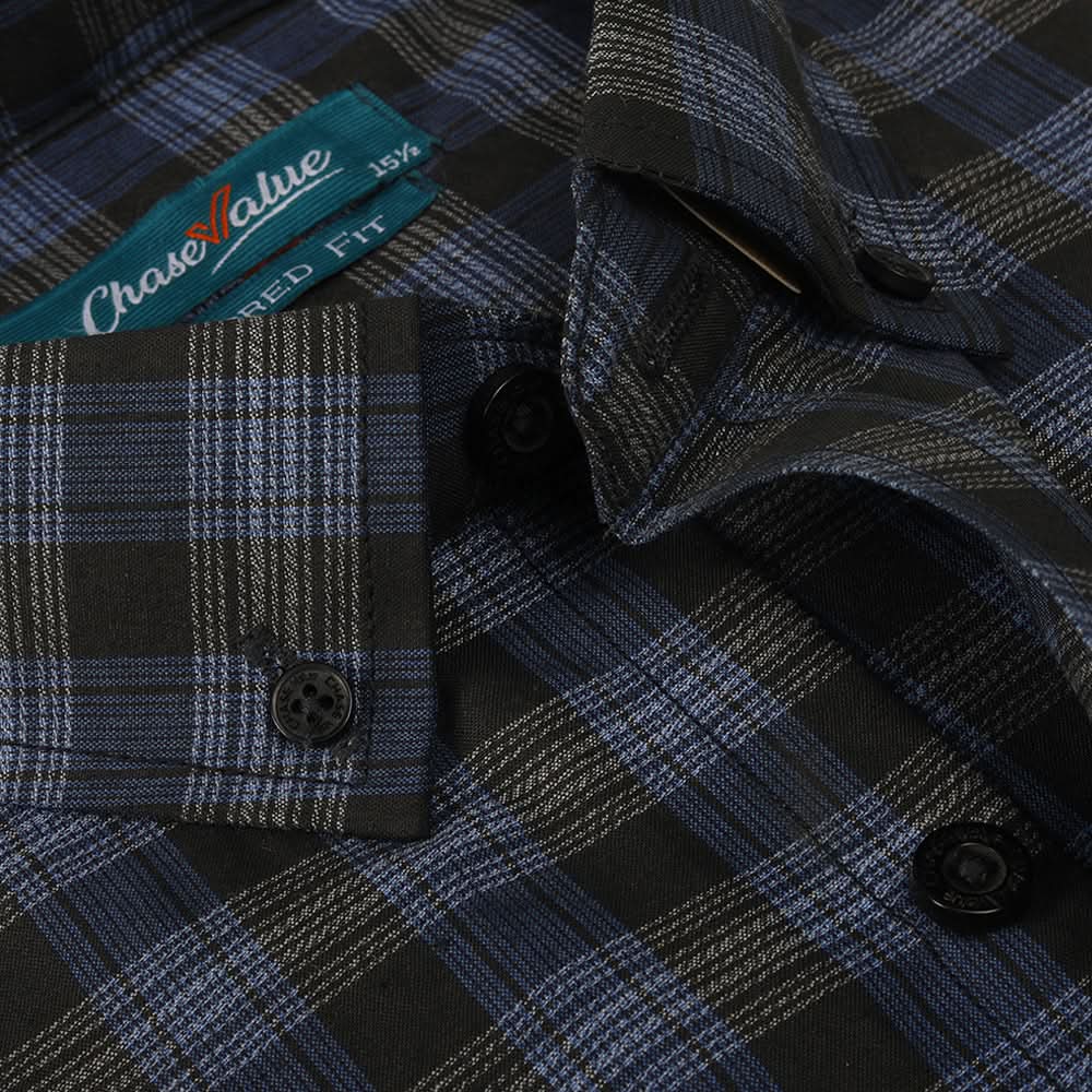 Men's Formal Check Shirt - Blue, Men's Shirts, Chase Value, Chase Value