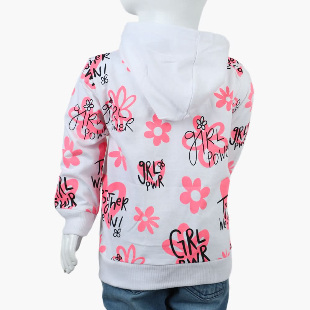 Girls Hoodie T-Shirt  - White, Girls Hoodies & Sweat Shirts, Chase Value, Chase Value