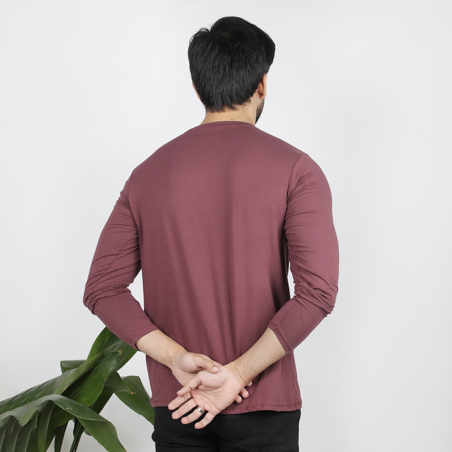 Men's Full Sleeves Printed T-Shirt - Maroon, Men's T-Shirts & Polos, Chase Value, Chase Value