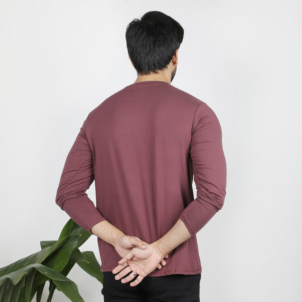 Men's Full Sleeves Printed T-Shirt - Maroon