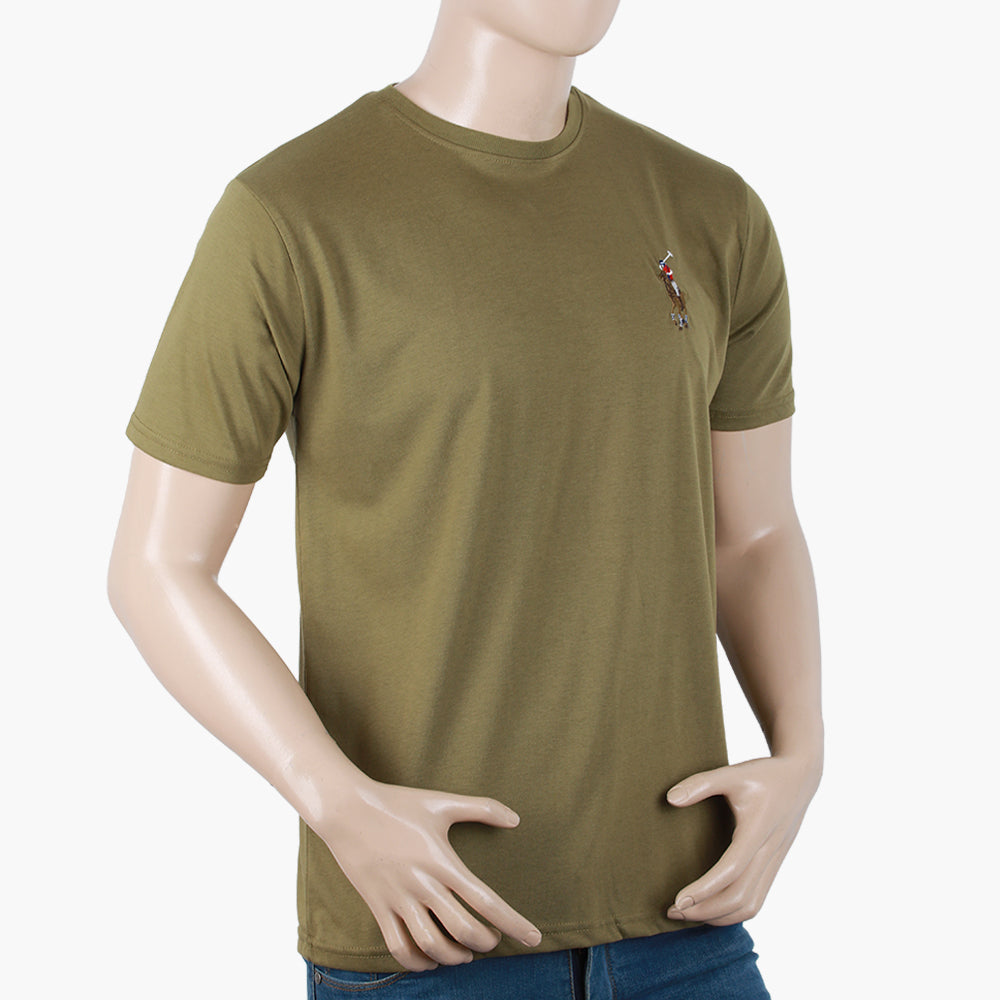 Men's Half Sleeves T-Shirt - Olive Green, Men's T-Shirts & Polos, Chase Value, Chase Value