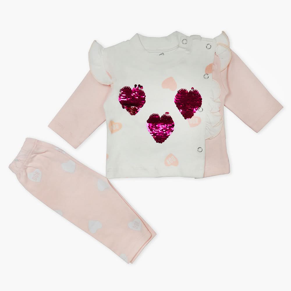 Newborn Girls Full Sleeves Suit - Pink, Newborn Girls Winterwear, Chase Value, Chase Value