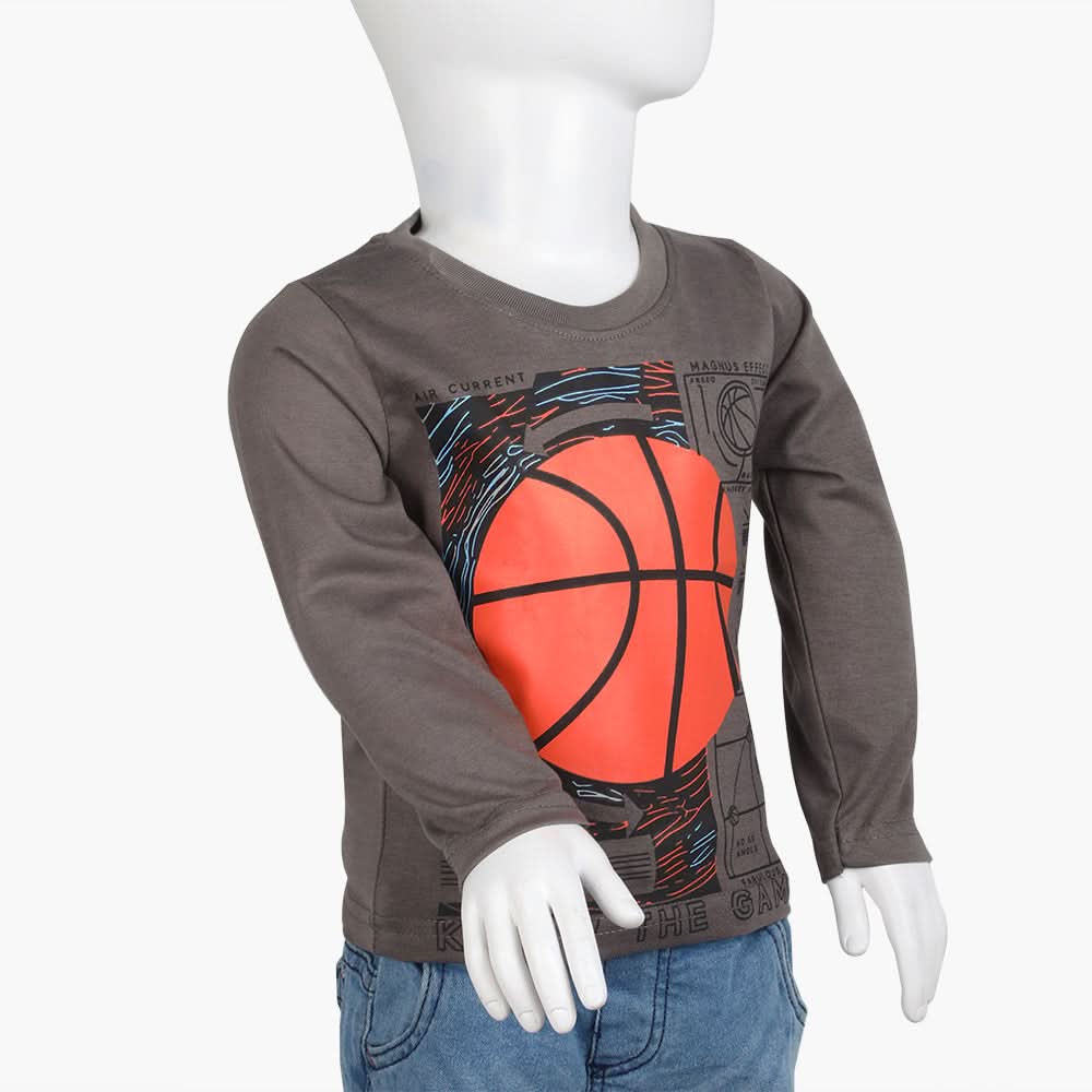 Boys Full Sleeves T-Shirt - Grey, Boys T-Shirts, Chase Value, Chase Value