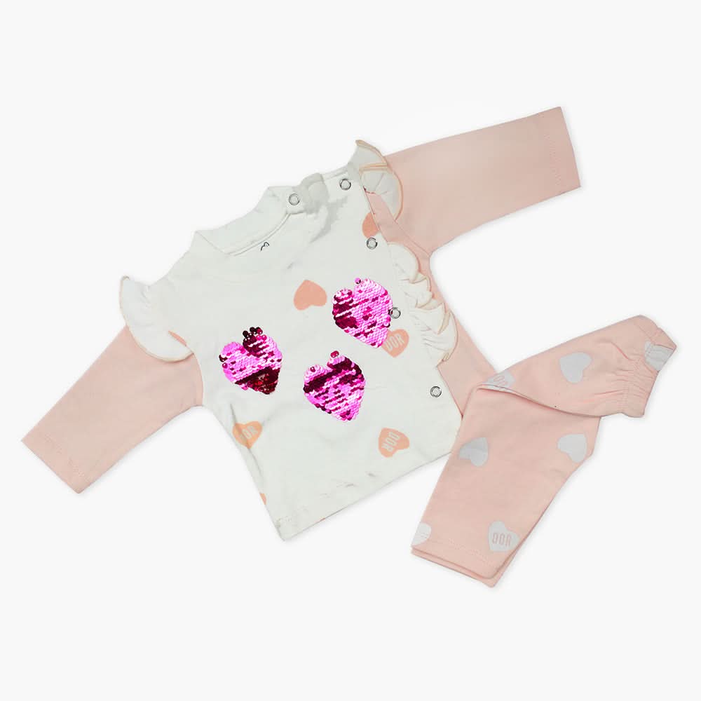 Newborn Girls Full Sleeves Suit - Pink, Newborn Girls Winterwear, Chase Value, Chase Value