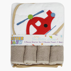 Newborn Hooded Towel 4pcs Set - White, Bath Towels, Chase Value, Chase Value