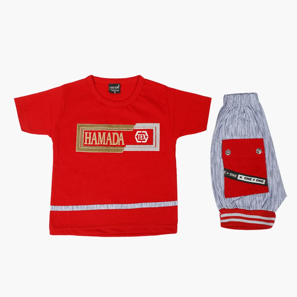 Boys Half Sleeves Suit - Red, Boys Sets & Suits, Chase Value, Chase Value