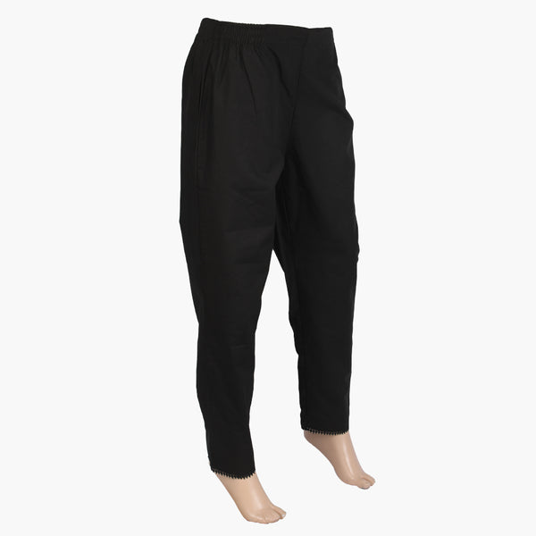 Women's Basic Trouser With Lace - Black, Women Pants & Tights, Chase Value, Chase Value