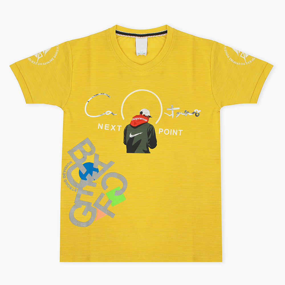 Boys Half Sleeves T-Shirt - Yellow, Boys T-Shirts, Chase Value, Chase Value
