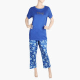 Women's Half Sleeves Knitted Suit - Royal Blue, Women Night Suit, Chase Value, Chase Value