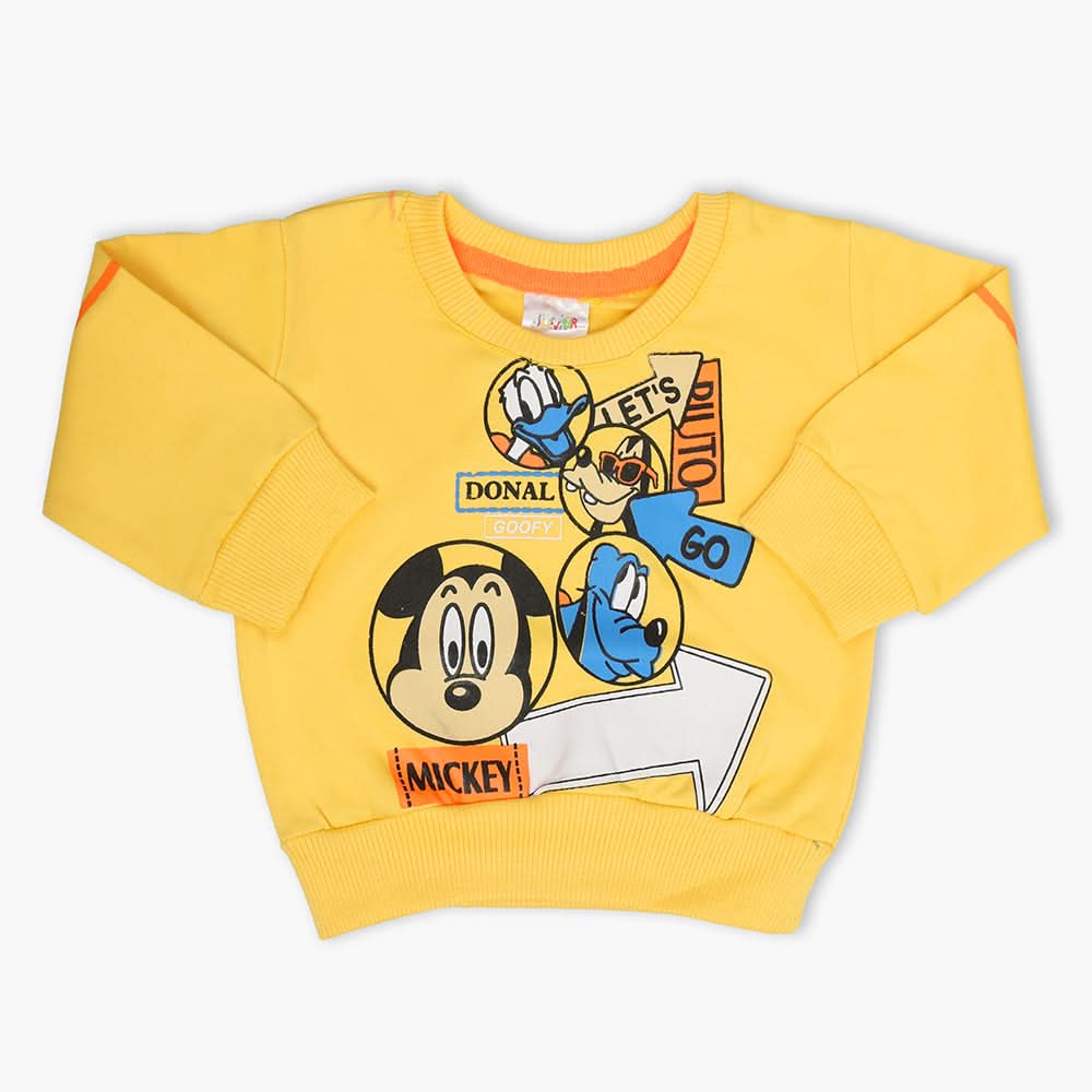 Newborn Boys Full Sleeves T-Shirt - Yellow, Newborn Boys Winterwear, Chase Value, Chase Value