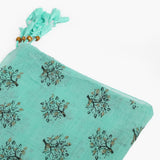 Women's Cotton Gold Print Scarf - Sea Green, Women Shawls & Scarves, Chase Value, Chase Value