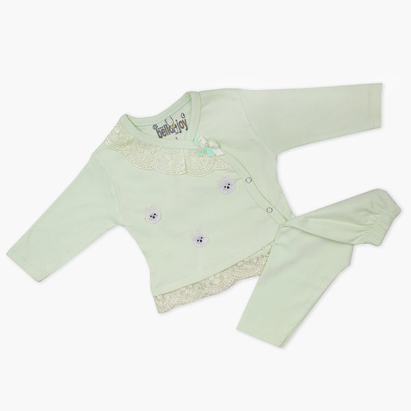 Newborn Girls Full Sleeves Suit - Green, Newborn Girls Winterwear, Chase Value, Chase Value
