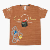 Boys Half Sleeves T-Shirt - Brown, Boys T-Shirts, Chase Value, Chase Value