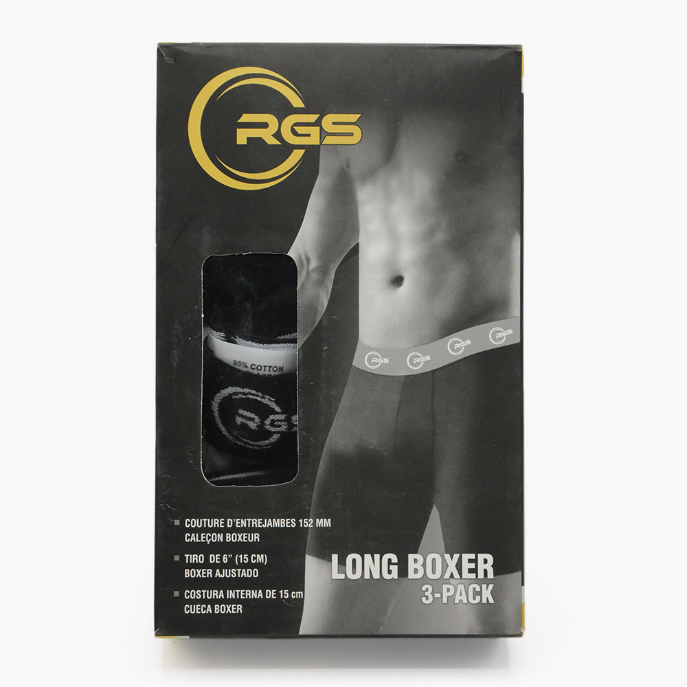 Men's 3 Pack Long Boxer RGS - Multi, Men's Underwear, RGS, Chase Value