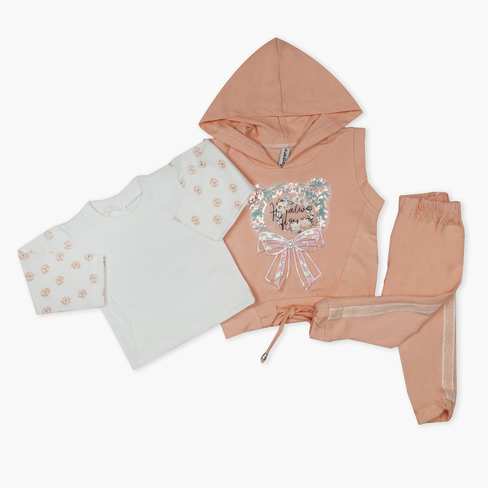 Girls Full Sleeves Suit - Peach, Girls Suits, Chase Value, Chase Value