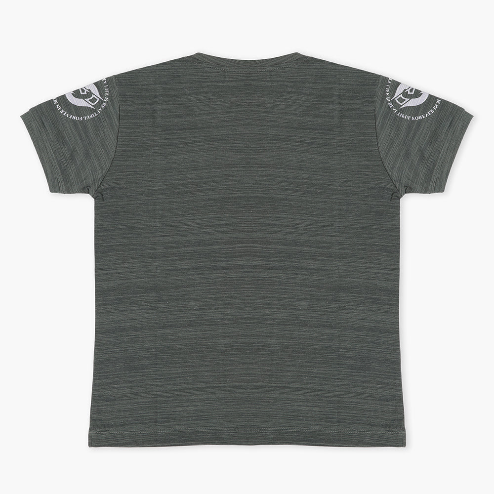 Boys Half Sleeves T-Shirt - Olive Green, Boys T-Shirts, Chase Value, Chase Value