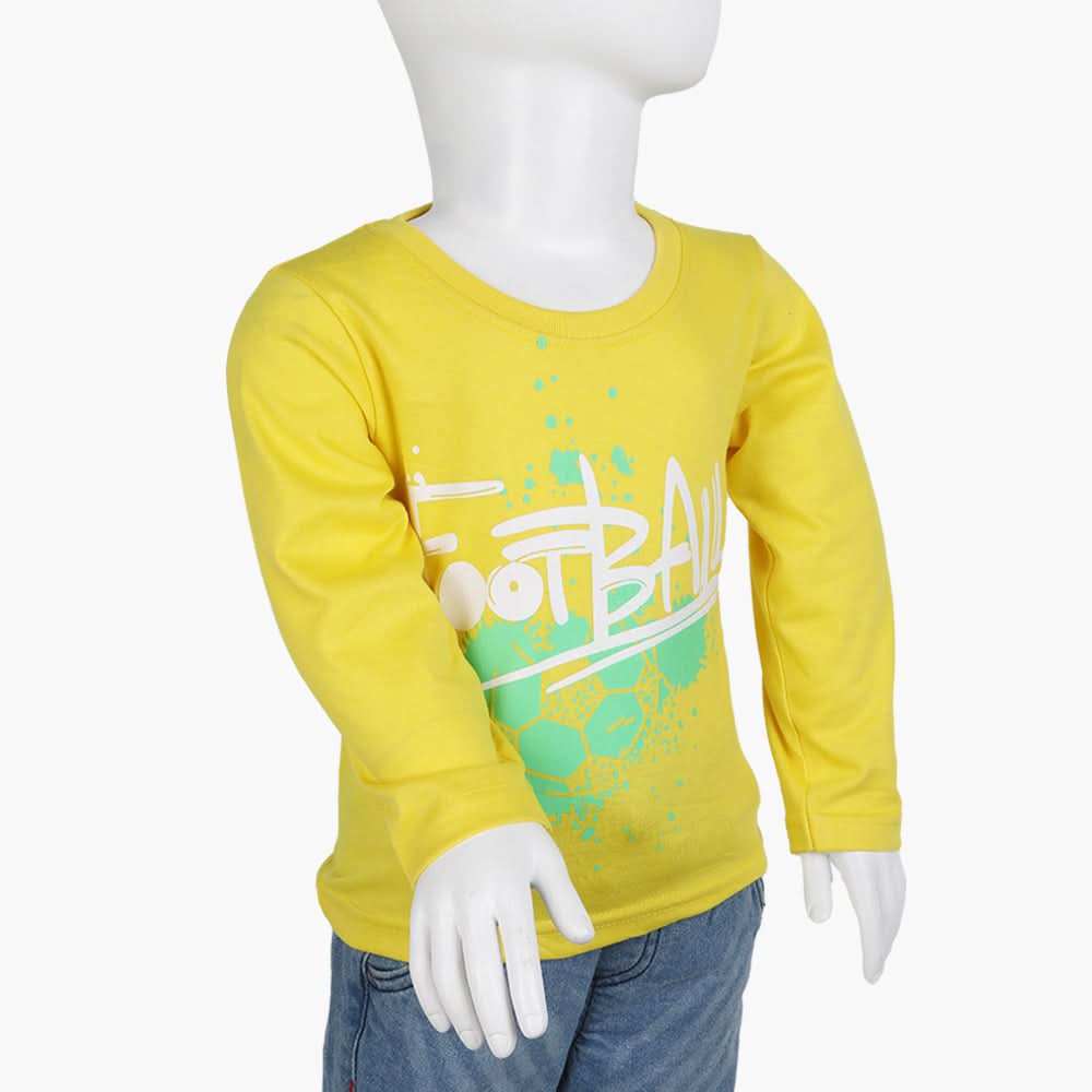 Boys Full Sleeves T-Shirt - Yellow, Boys T-Shirts, Chase Value, Chase Value