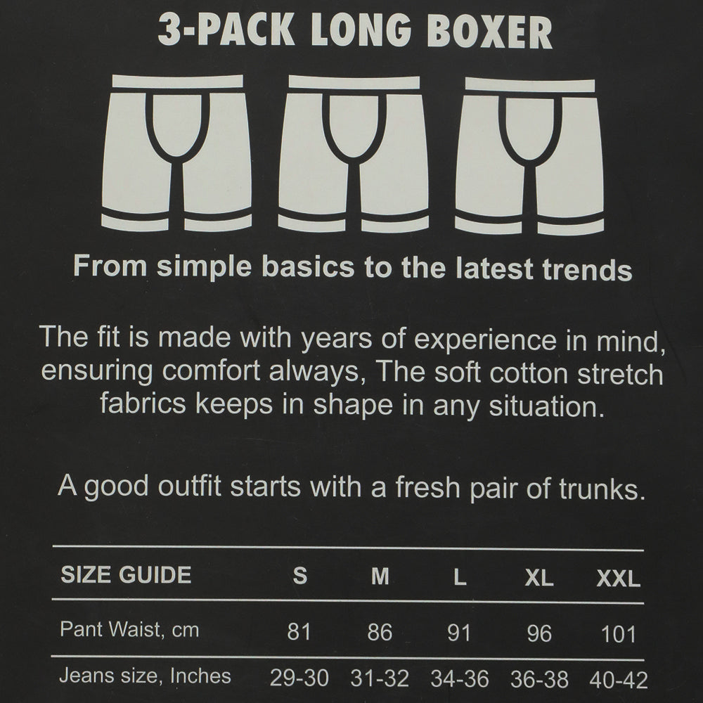 Men's 3 Pack Long Boxer RGS - Multi, Men's Underwear, RGS, Chase Value