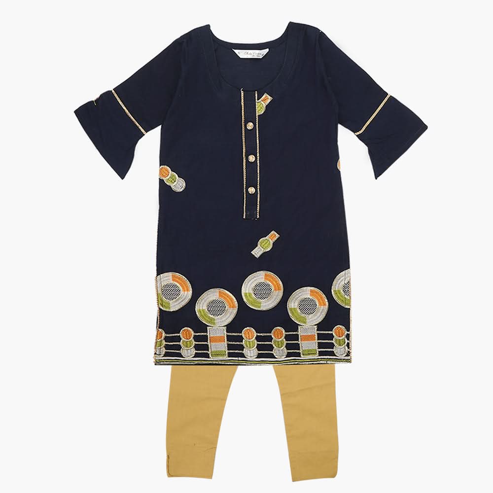 Girls Shalwar Suit - Navy Blue, Girls Shalwar Kameez, Chase Value, Chase Value