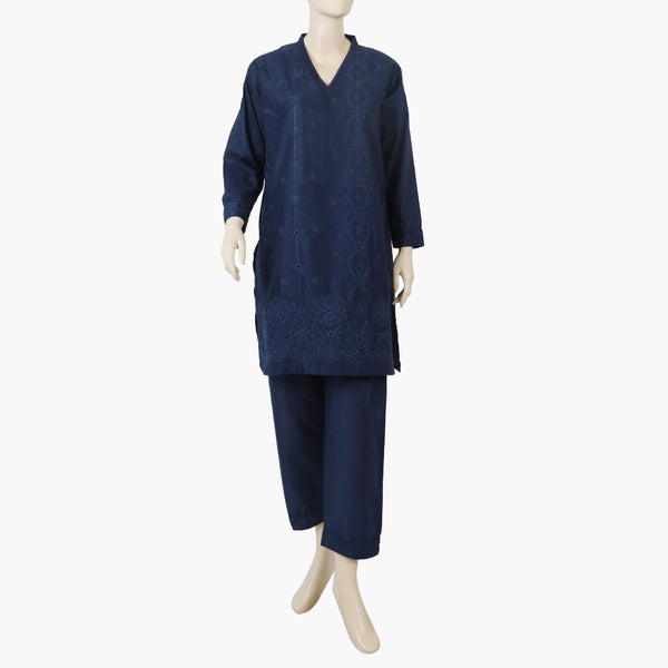 Women's Chicken Kari 2Pcs Suit - Navy Blue, Women Shalwar Suits, Chase Value, Chase Value