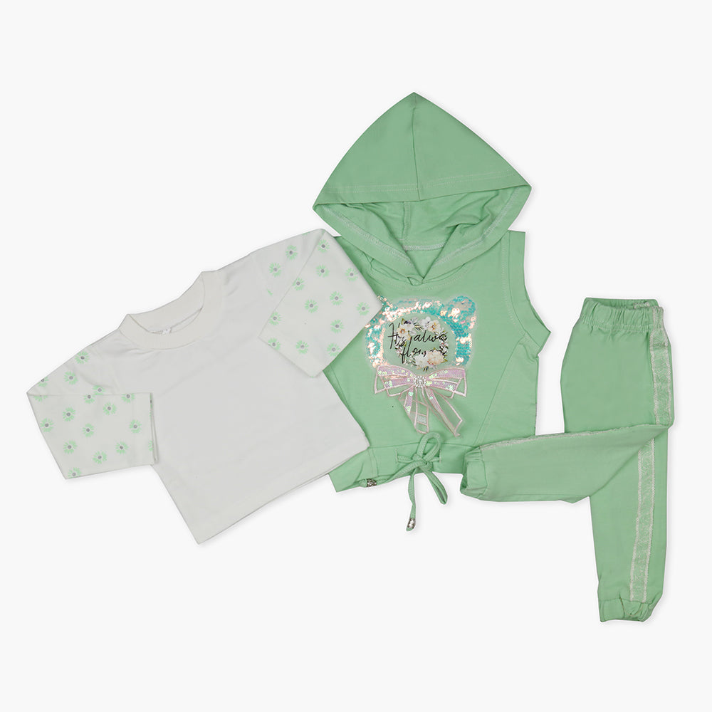 Girls Full Sleeves Suit - Sea Green, Girls Suits, Chase Value, Chase Value