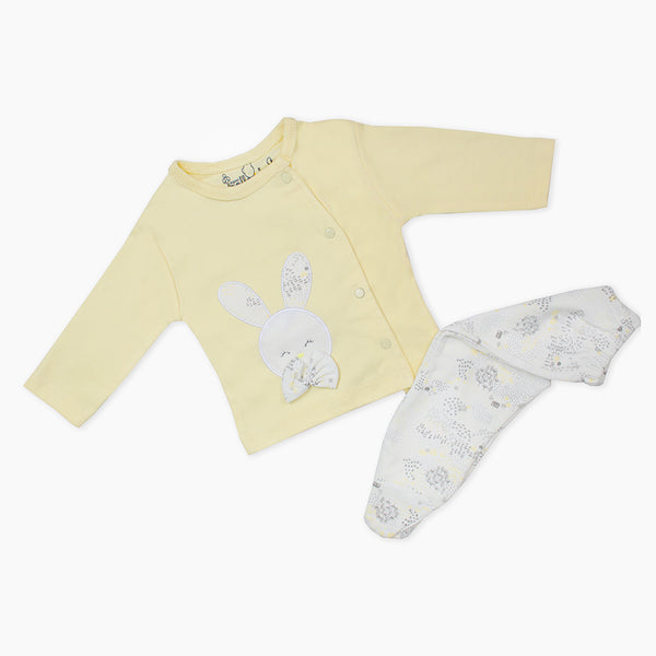 Newborn Girls Full Sleeves Suit - Lemon, Newborn Girls Winterwear, Chase Value, Chase Value