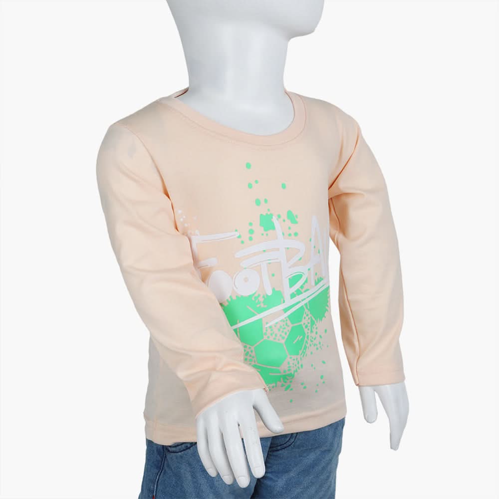 Boys Full Sleeves T-Shirt - Peach, Boys T-Shirts, Chase Value, Chase Value