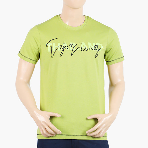 Eminent Men's Round Neck Half Sleeves Printed T-Shirt - Green, Men's T-Shirts & Polos, Eminent, Chase Value