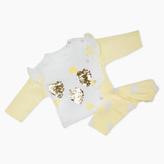 Newborn Girls Full Sleeves Suit - Yellow, Newborn Girls Winterwear, Chase Value, Chase Value