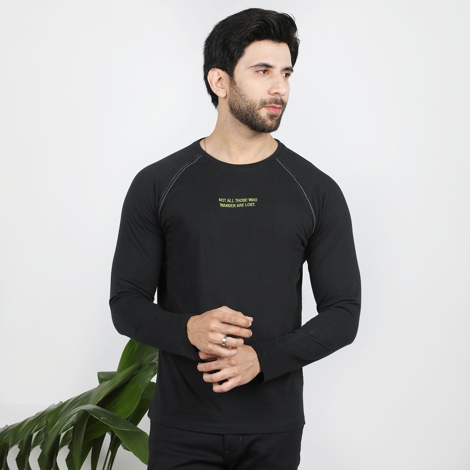 Eminent Men s Round Neck Full Sleeves T Shirt Black Chase Value