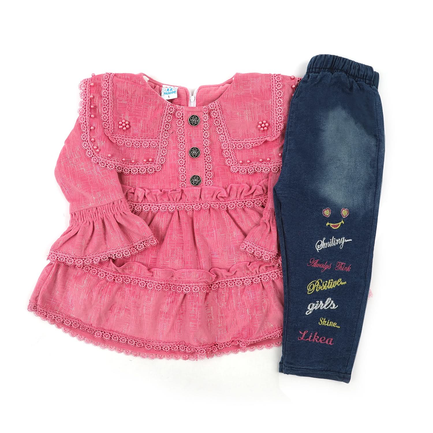 Girls Pant Suit - Pink, Girls Shalwar Kameez, Chase Value, Chase Value