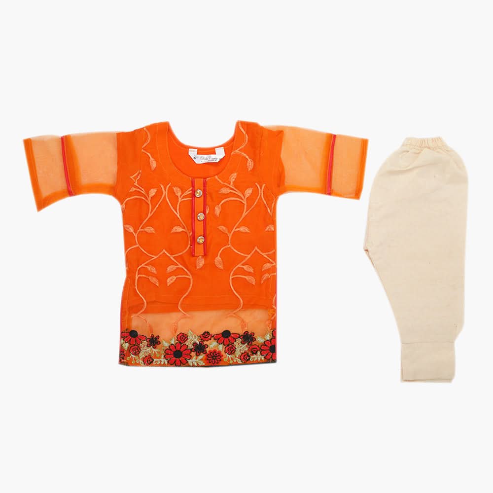 Girls Shalwar Suit - Orange, Girls Shalwar Kameez, Chase Value, Chase Value