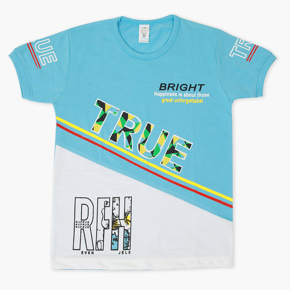 Boys Half Sleeves T-Shirt - Blue, Boys T-Shirts, Chase Value, Chase Value
