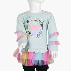 Girls Full Sleeves T-Shirt -  Sea Green, Girls T-Shirts, Chase Value, Chase Value