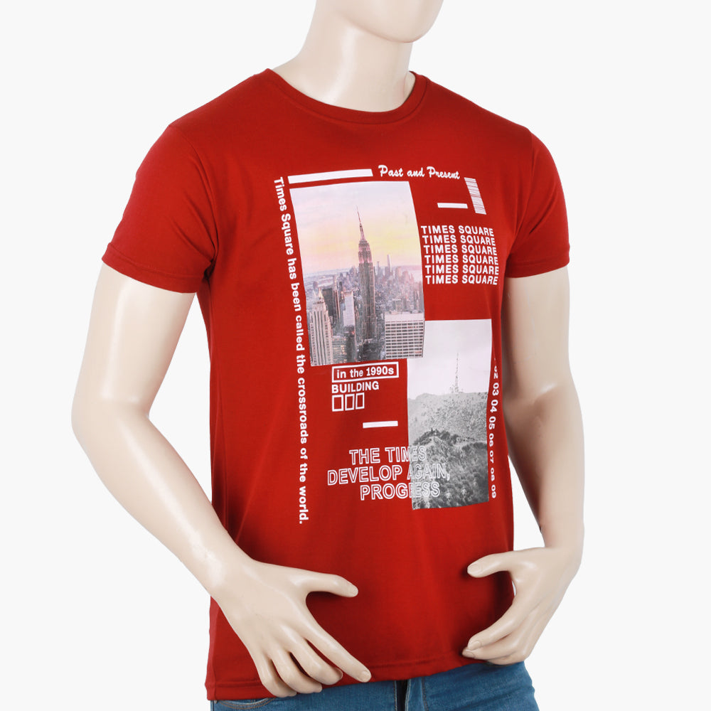 Men's Half Sleeves T-Shirt - Maroon, Men's T-Shirts & Polos, Chase Value, Chase Value