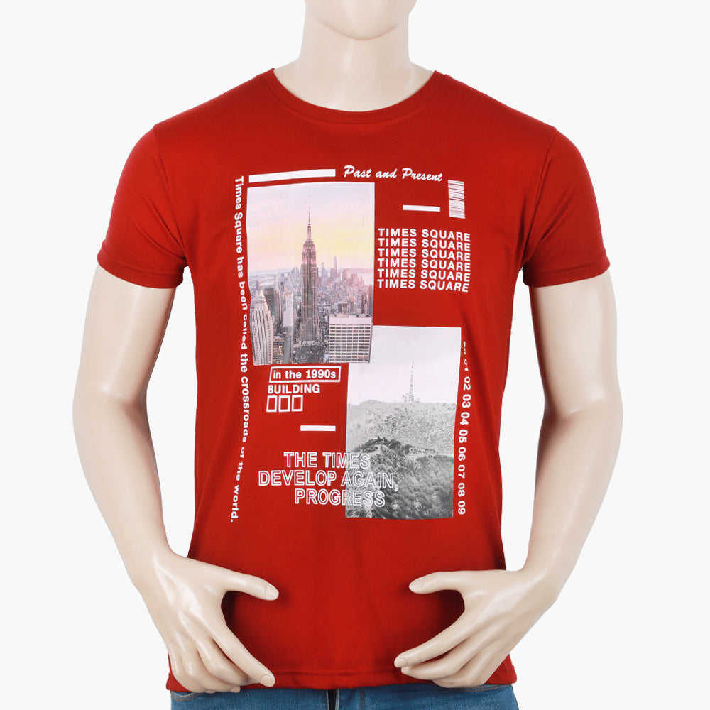 Men's Half Sleeves T-Shirt - Maroon, Men's T-Shirts & Polos, Chase Value, Chase Value