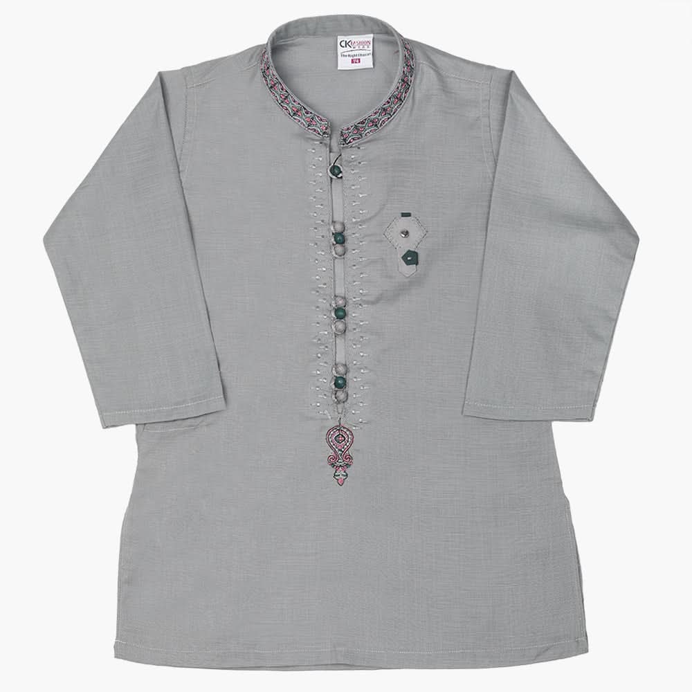 Boys Embroidered Shalwar Suit - Grey, Boys Shalwar Kameez, Chase Value, Chase Value