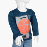 Boys Full Sleeves T-Shirt - Steel Blue, Boys T-Shirts, Chase Value, Chase Value