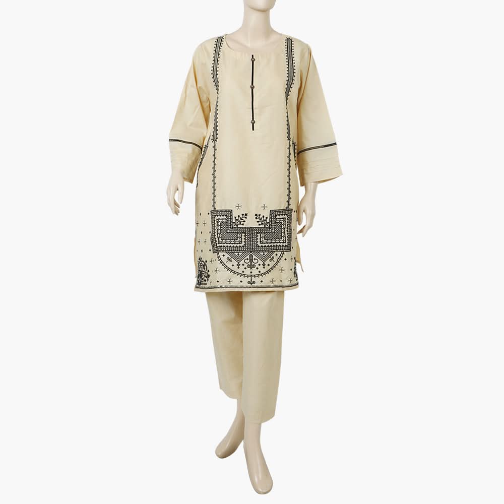 Women's Embroidered 2Pcs Suit - Skin, Women Shalwar Suits, Chase Value, Chase Value