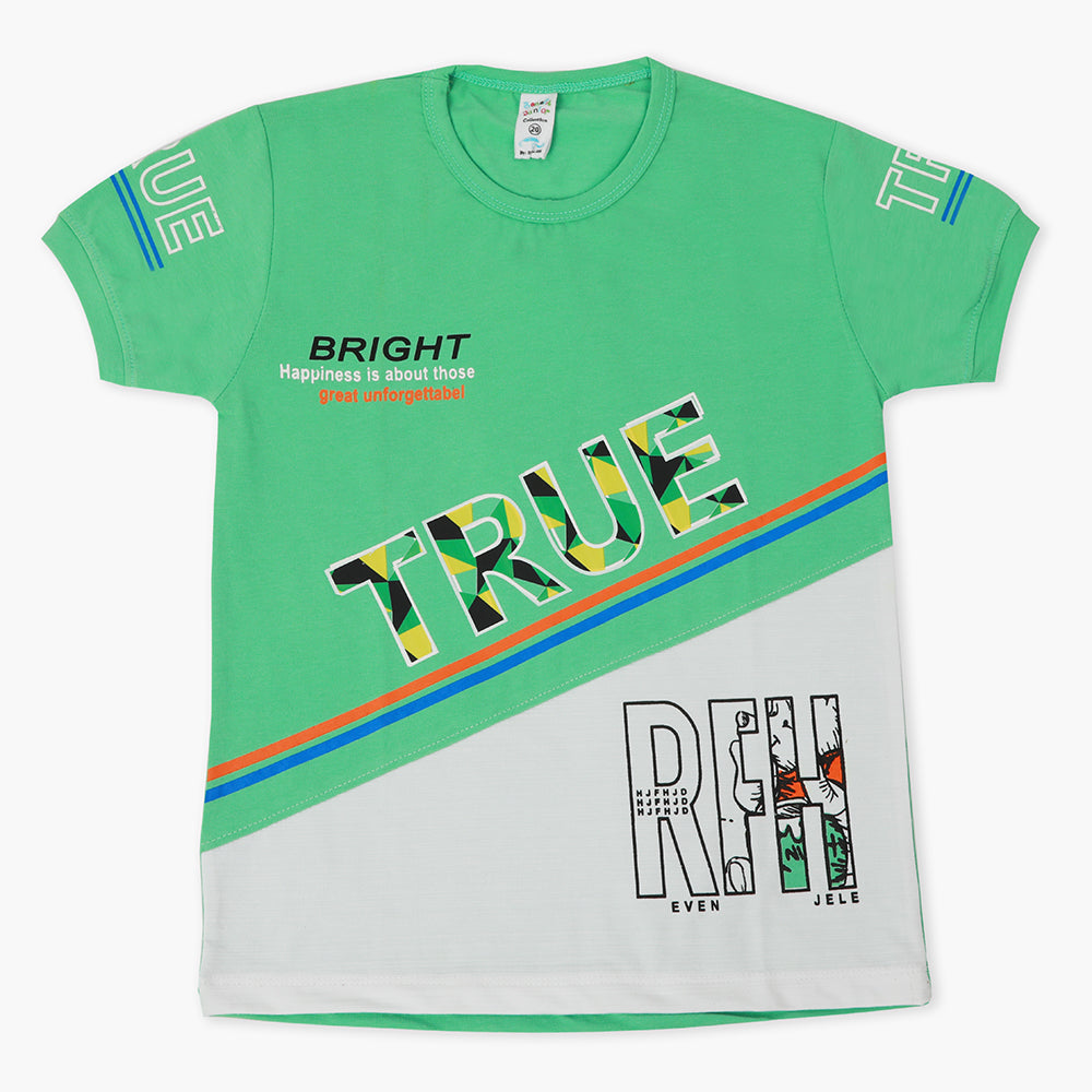 Boys Half Sleeves T-Shirt - Green, Boys T-Shirts, Chase Value, Chase Value