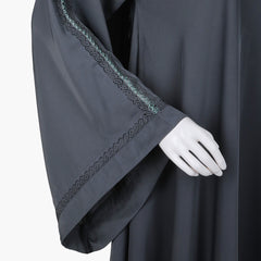 Women's Abaya With Lace - Grey, Women Abayas, Chase Value, Chase Value