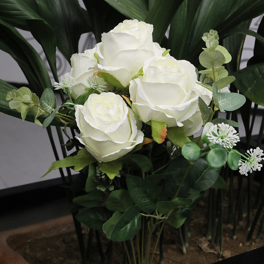 Artificial Flower Bunch - White