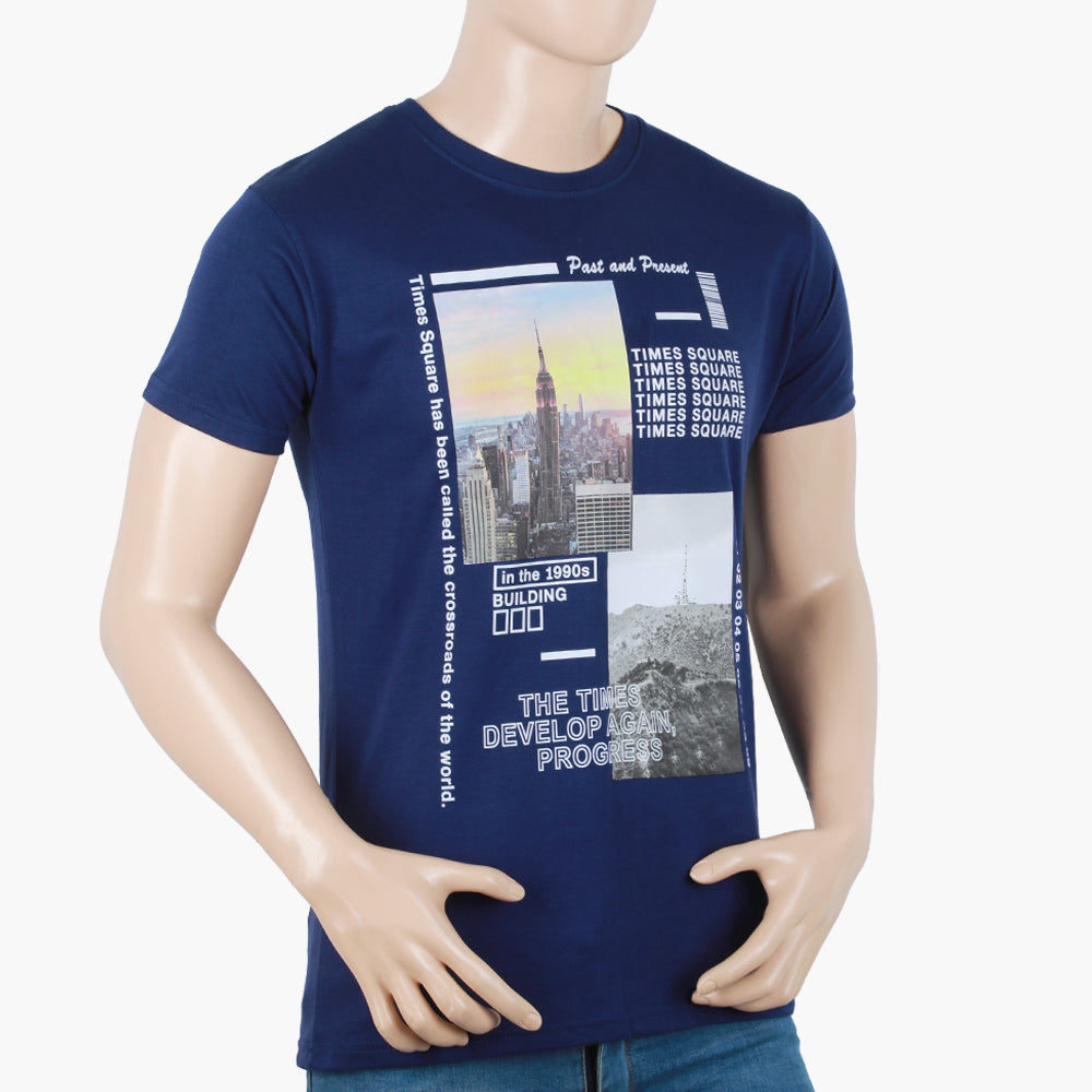 Men's Half Sleeves T-Shirt - Dark Blue, Men's T-Shirts & Polos, Chase Value, Chase Value