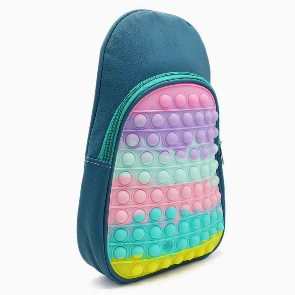Girls Back Pack - Steel Green, Kids Bags, Chase Value, Chase Value