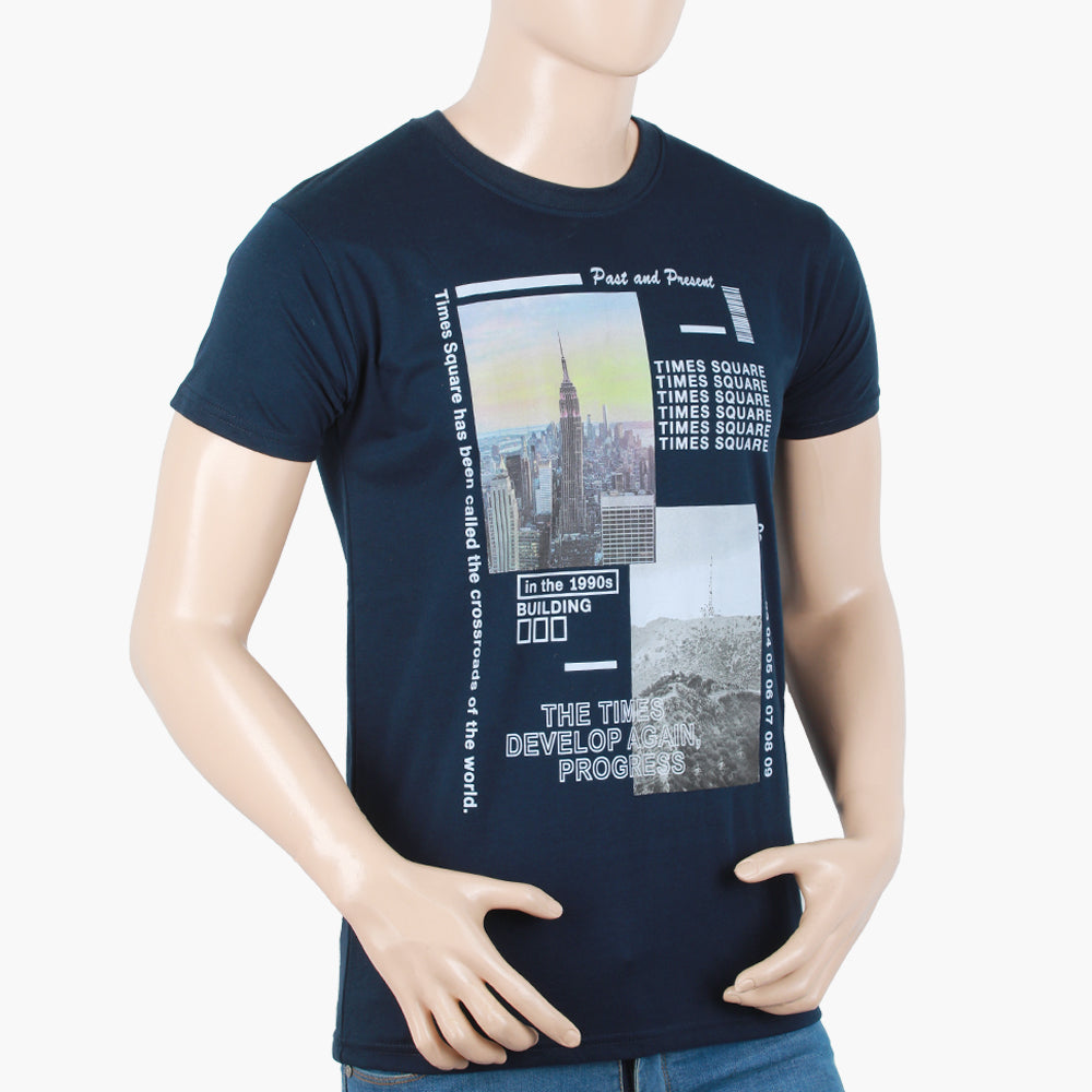 Men's Half Sleeves T-Shirt - Navy Blue, Men's T-Shirts & Polos, Chase Value, Chase Value